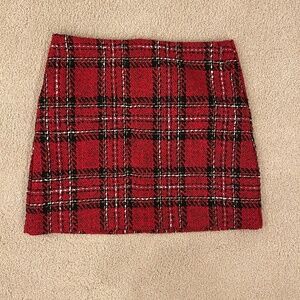 NWT LOFT | Red Plaid Skirt | Size 14